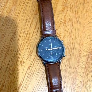 Fossil Leather Chronograph Watch